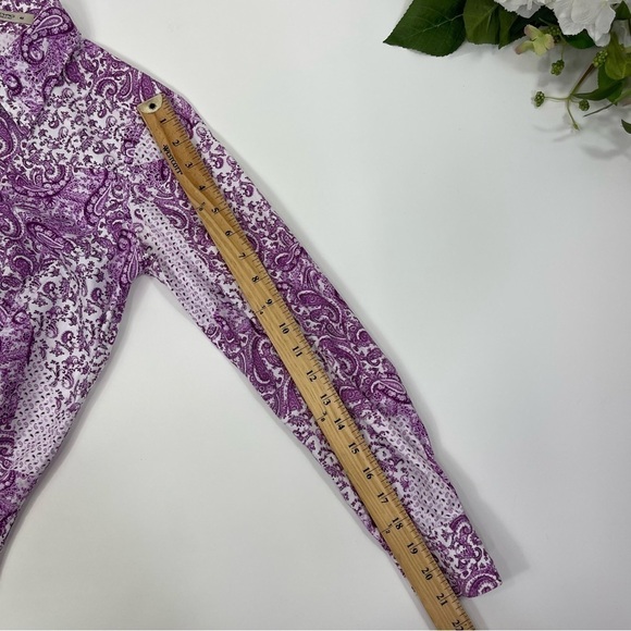 Etro Shirt Sz 40 Purple Button Down Paisley Print Cotton - Picture 6 of 14